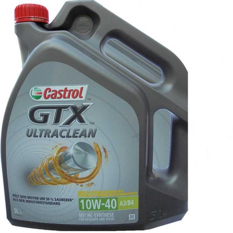 Castrol GTX ultraclean 10W-40 A3/B4 olio motore protettivo marmitta e filtro 5L