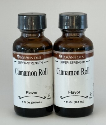 Lot 2 LorAnn 1 oz  Flavoring Oils Flavor Extracts Super Strength Cinnamon Roll