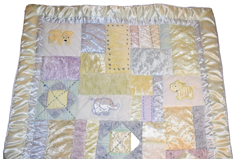 H7!WOW! Edredón de cuna de felpa satinado terciopelo algodón Acadia Zoo vintage LN KIDSLINE Foto 2 de 4