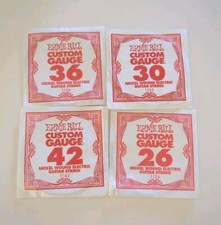 4 Ernie Ball Custom Gauge Nickel Wound Electric Guitar Strings 26 30 36 42 P