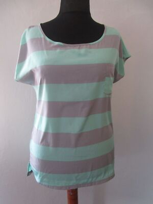 Eight2Nine Bluse Tunika grau-grün gestreift Gr.XL (AK4060)