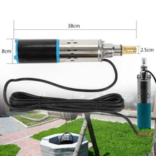 12V DC Solar Submersible Pump Deep Well Water Pump 180W Stainless Steel 1500L/H