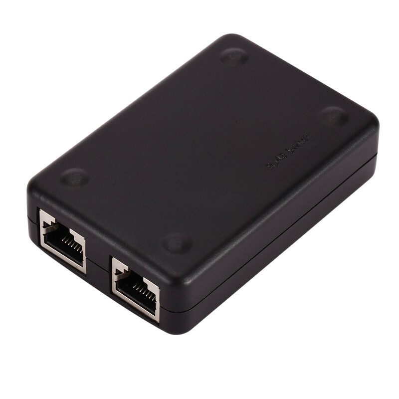 2-Port Gigabit Netzwerk-Switch – RJ45, Manueller Tastschalter, Plug & Play, Keine Stromversorgung