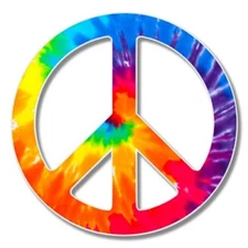 Peace Sign Tie Dye Car Laptop Phone Vinyl Sticker  - SELECT SIZE