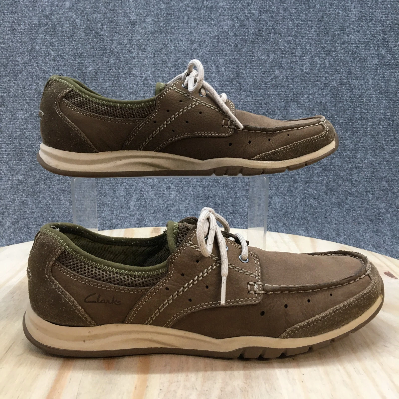 Clarks Scarpe Uomo 7 5 M Armada Inglese Oxford Slip On 63628 Marrone Pelle Moc