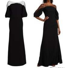 Rene Ruiz Collection Bead-Embellished Illusion Neck Gown Dress