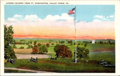 Vintage Postcard White Border Country Fort Washington Valley Forge PA