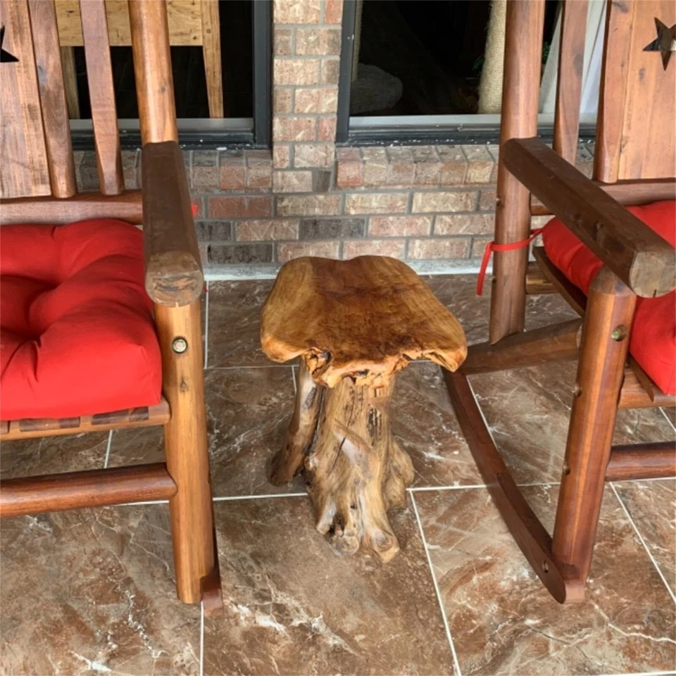 Rustic Cedar Root Flower Stand Stool - 19.5" H Tree Stump Side Table Handcrafted - Image 3 of 4