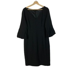 White House Black Market WHBM Black Body Perfecting Lantern Sleeve Sheath Dress