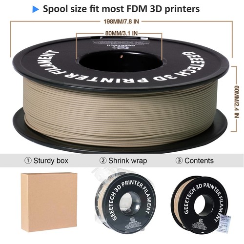 Wood PLA 1kg 1.75mm Filament 3dPrint Wire Vacuum Packaging Colorful Plastic - 第 6/8 張圖片