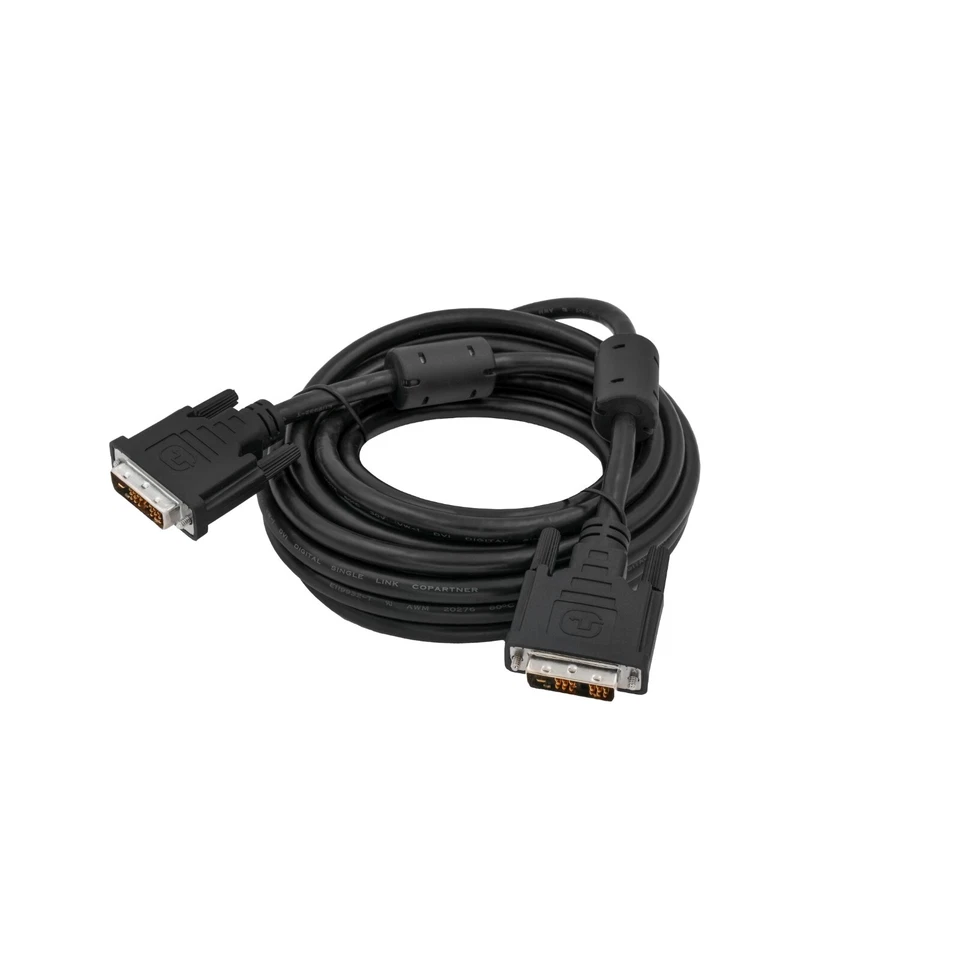 5m DVI auf DVI Kabel Monitorkabel Single Link Ferritkerne 18+1 pol. schwarz - Bild 4 von 4