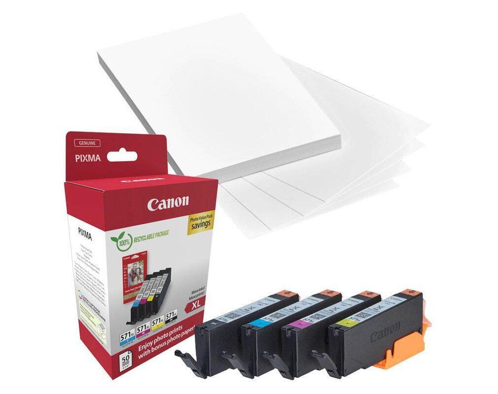 Canon Original CLI-571XL Druckerpatronen - Выгодный комплект + фотобумага