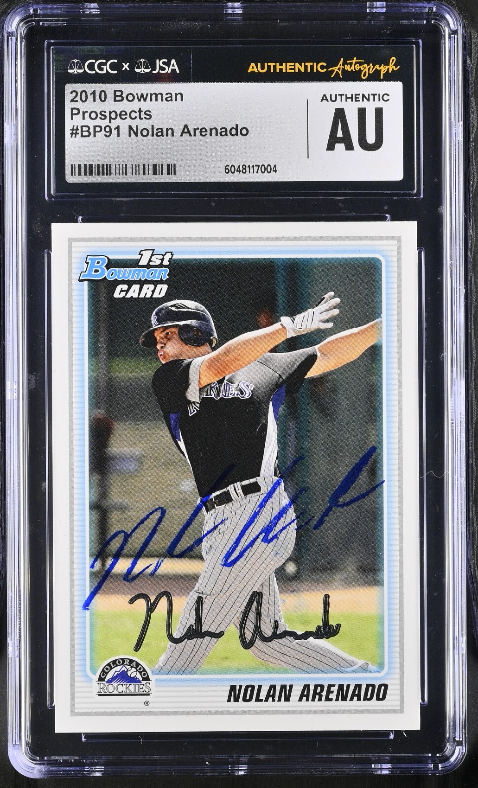 Nolan Arenado 2010 Bowman Prospects #BP91 CGC JSA Authentic Auto 1st Bowman 