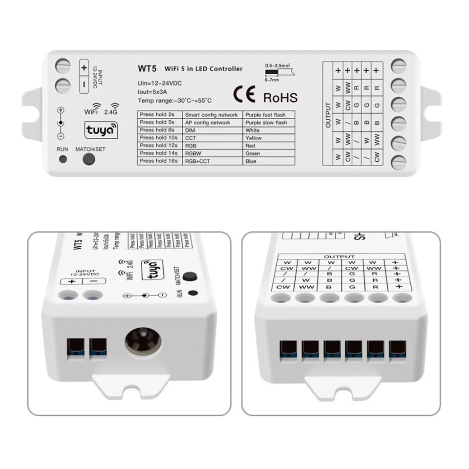 Tuya Smart LED Controller CCT RGB RGBW Strip Dimmer For Alexa Google Assistant - Image 3 of 4