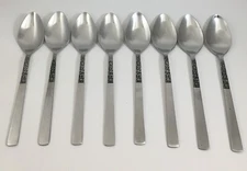 8 National Silver Co ROSE SERENADE Stainless Teaspoons Flatware