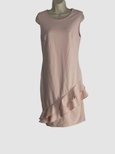 $130 Calvin Klein Women's Pink Ruffle Sheath Sleeveless Dress Size 8