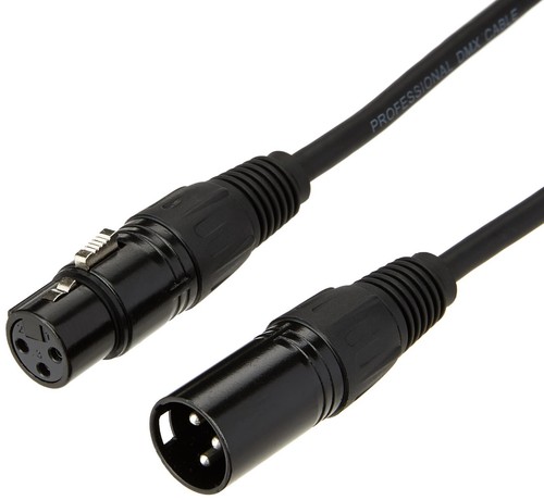 Pulse 3 Mt DMX Cable 3 Pin XLR Male to Female 3 Metre Stage DJ Lighting Lead
