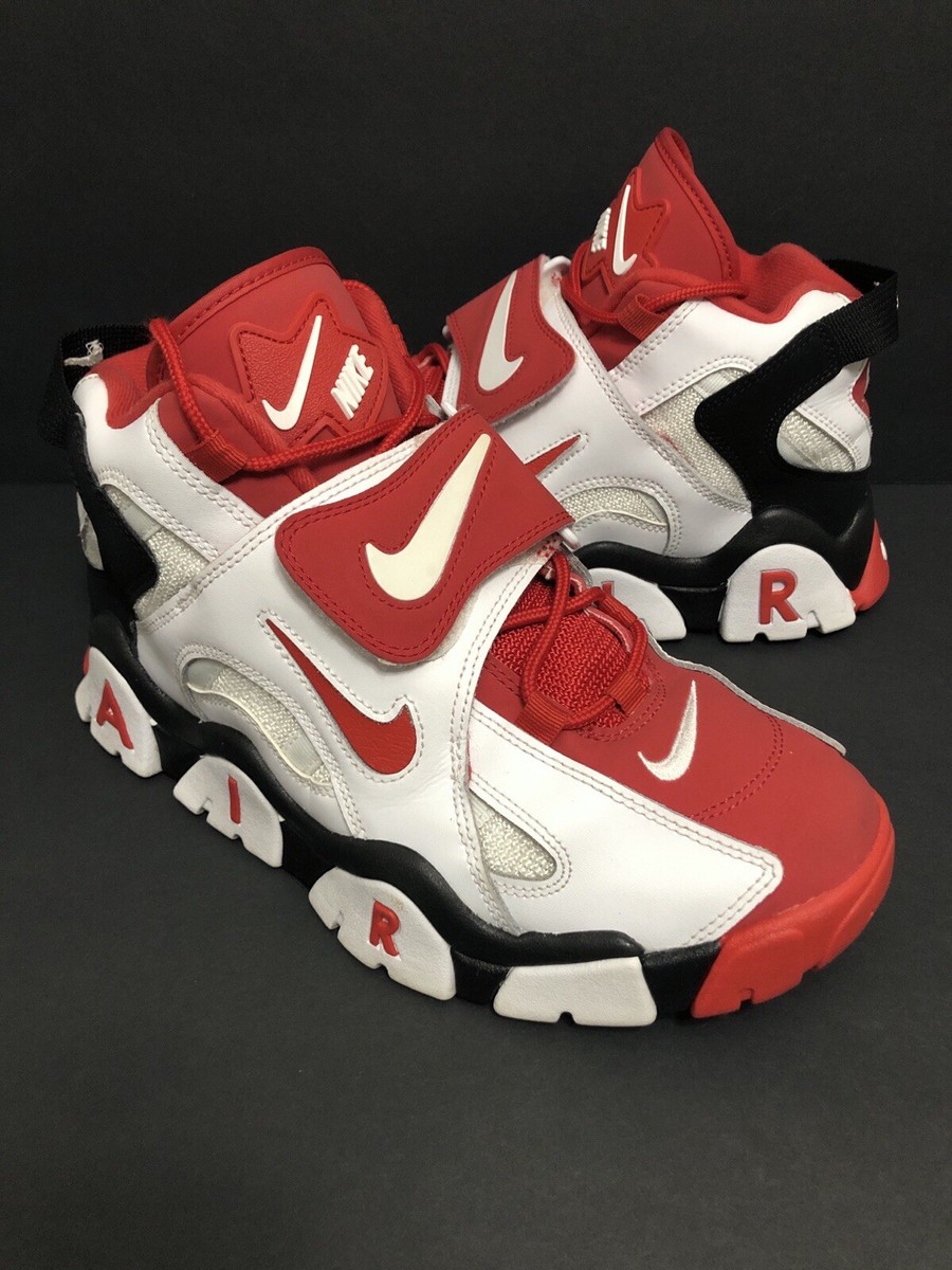 Nike Air Barrage Mid White-Black-University Red Men's 8 US [AT7847