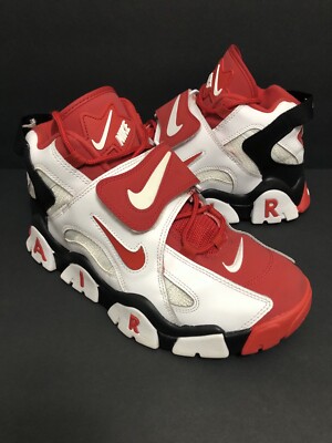 Nike Air Barrage Mid White-Black-University Red Men's 8 US [AT7847