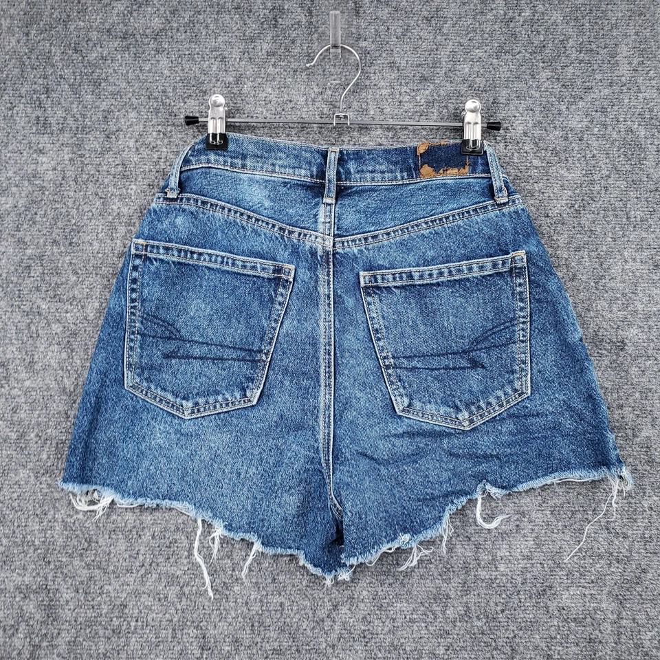 American Eagle 短裤女式 2 蓝色最高腰 90 年代男友热裤牛仔 — 第 2/4 张图片