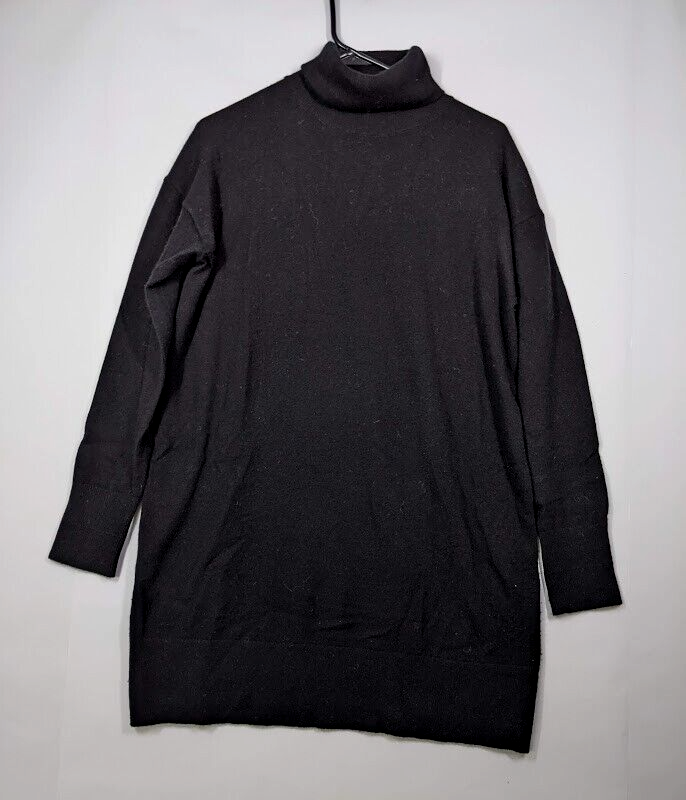 Everlane 100% Cashmere Turtleneck Mini Dress size Small Black $124