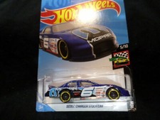 HW HOT WHEELS 2019 HW RACE DAY #5/10 DODGE CHARGER STOCK CAR BLUE HOTWHEELS VHTF