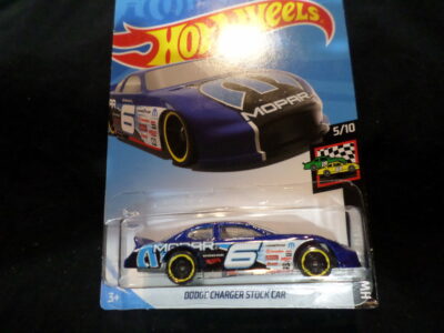 HW HOT WHEELS 2019 HW RACE DAY #5/10 DODGE CHARGER STOCK CAR BLUE HOTWHEELS VHTF