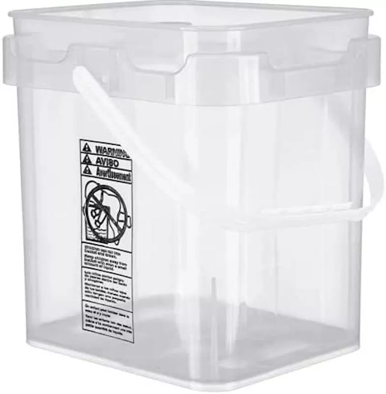 4 Gallon Food Grade Plastic Square Bucket Pail with lid Container ( Pack of  2 )