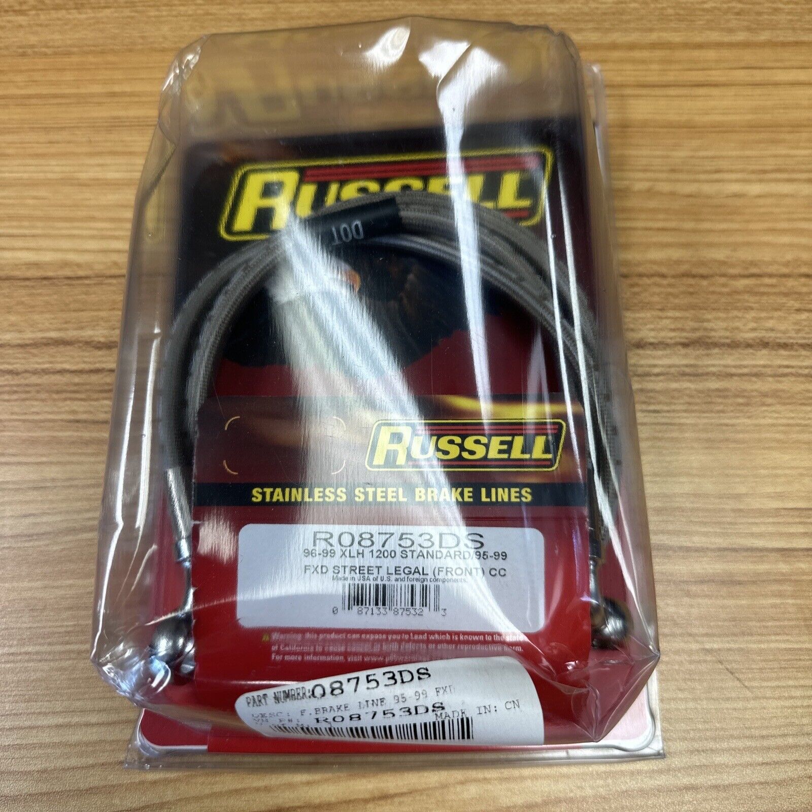 RUSSELL 08753DS R08753DS Stock Length Front Brake Line Kit BRAND NEW