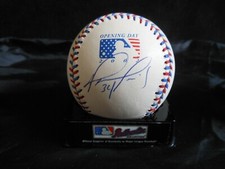 DAVID ORTIZ SIGNED BASEBALL 2002 OPENING DAY FLAG RAWLINGS OLMB - RED SOX - RARE