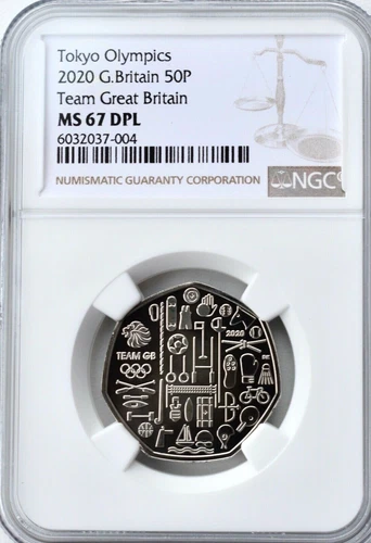 2020 Team GB 50p Tokyo Fifty Pence MS67 DPL NGC Britain 