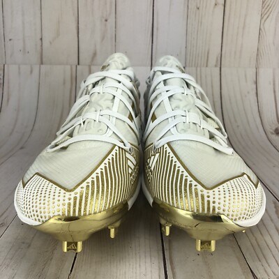 Adidas Adizero Afterburner 7 Metal Baseball Cleats White Gold Mens