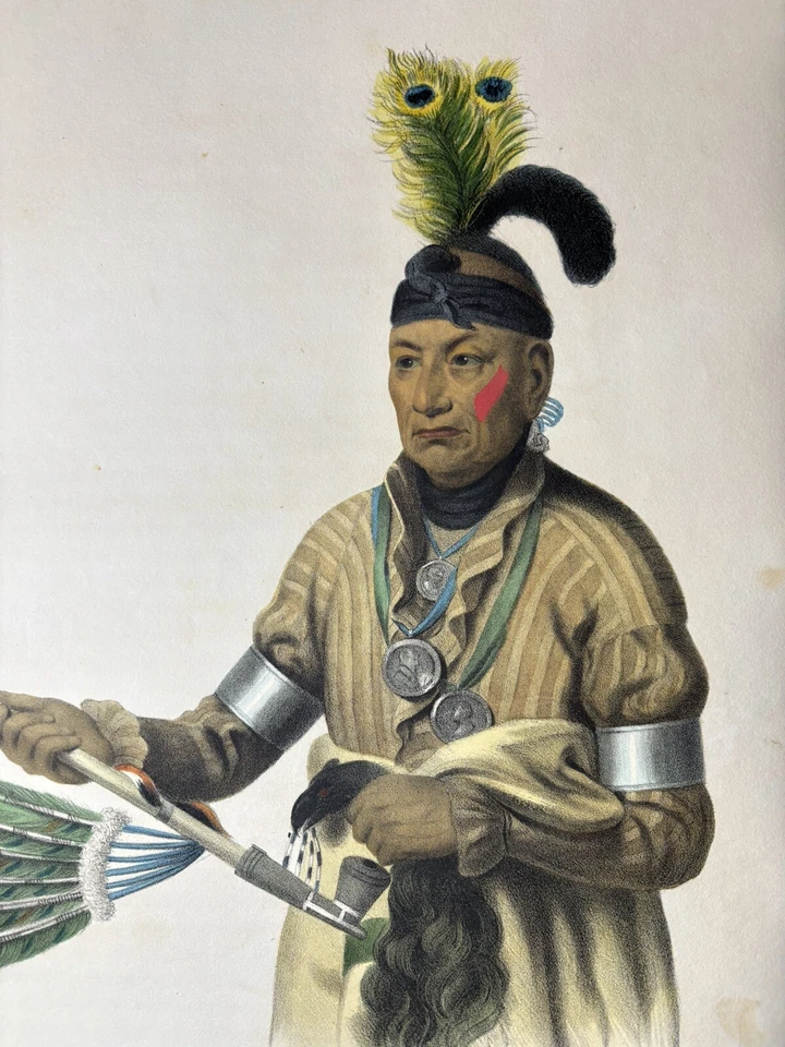 1836 McKenney & Hall Folio Naw Kaw A Winnebago Chief - Image 2 of 4