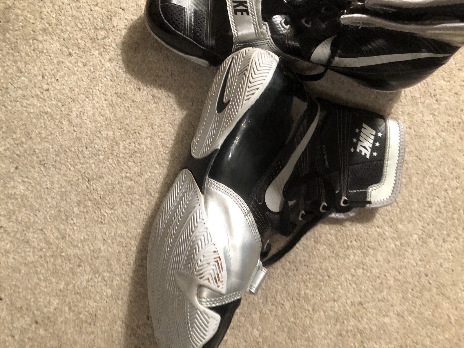 MENS NIKE HYPER KO SIZE 8.5 BLACK & SILVER BOXING BOOTS.COST £170 WHEN PURCHASED eBay