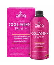 Zena Nutrition Liquid Collagen  Biotin 600mL, 20 oz 60 Servings Exp 12/2025