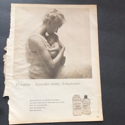 Vintage Johnsons Baby Powder Ad Clipping Mother & Baby