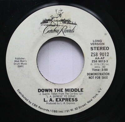Soul Promo 45 L.A. Express - Down The Middle / Down The Middle On Caribou Record