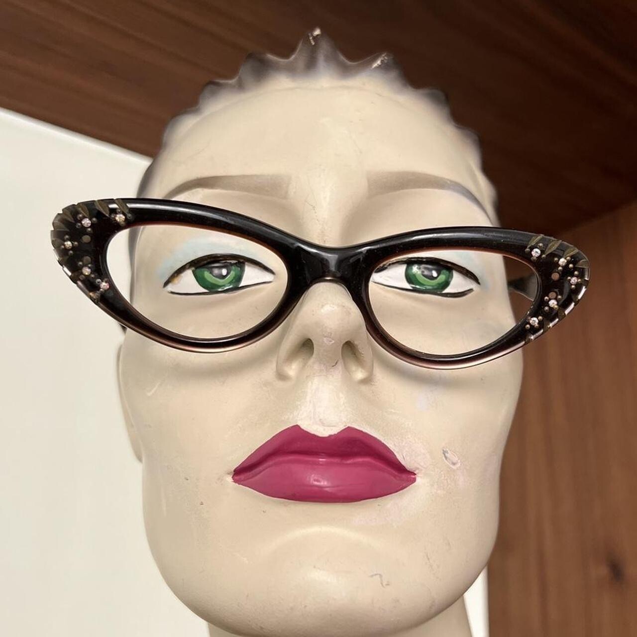 Vintage 60s NOS Rhinestone Cat Eye Eyeglass / Sun… - image 3