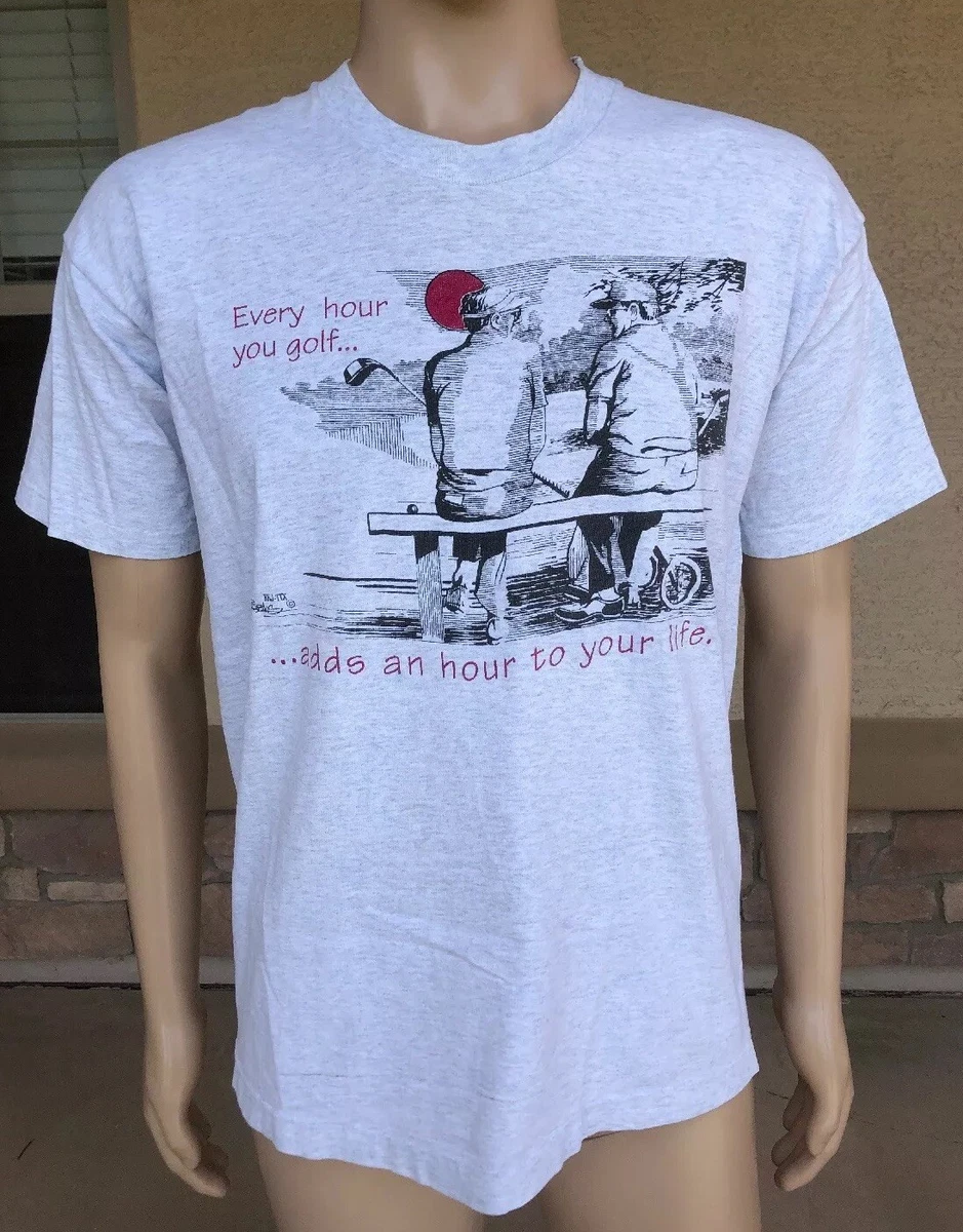 Vintage 90s Golf Humor T Shirt Fruit Of The Loom USA Made Size XL Single Stitch