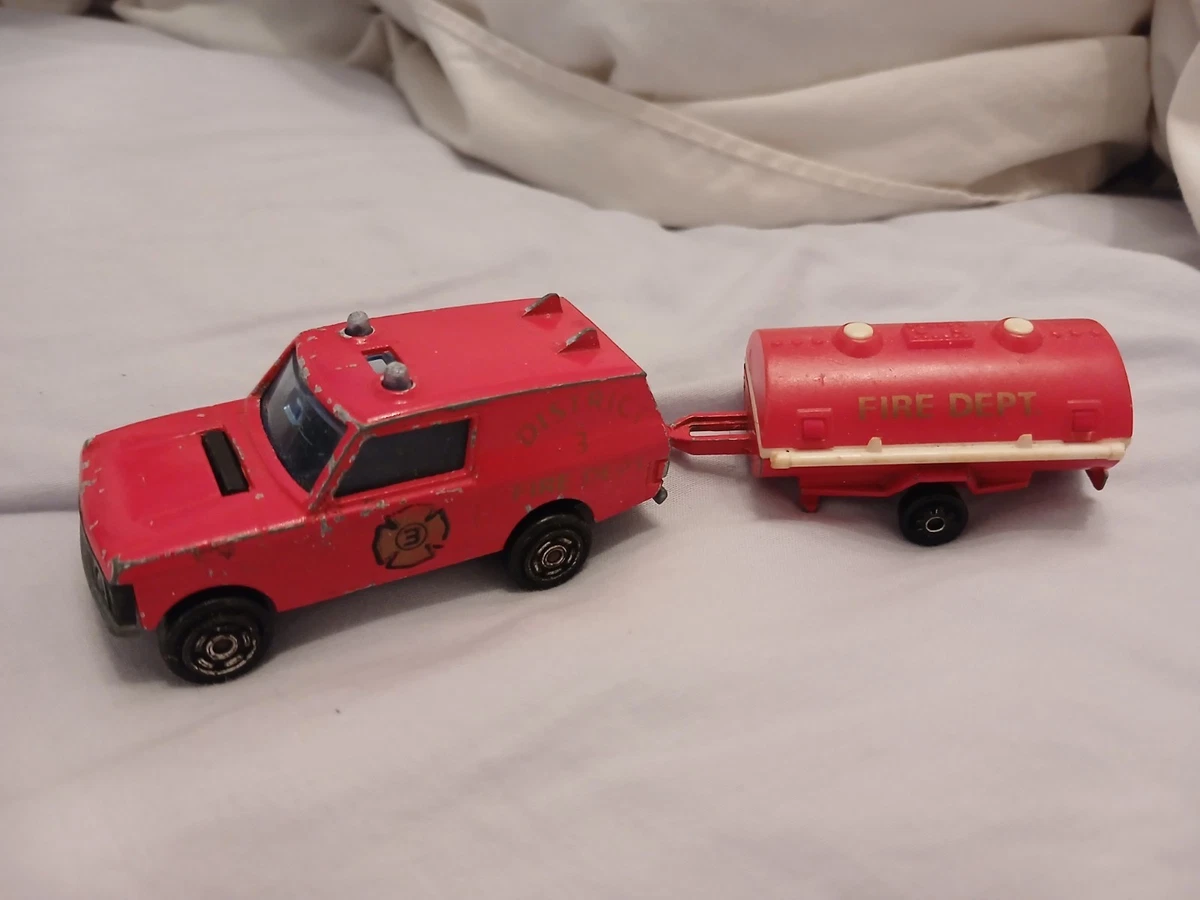 Lot Majorette : Range Rover Pompier, Jeep Cherokee Avec Remorque Citerne & Toyota RAV4 - Occasion