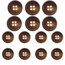 14 Pieces Real Horn Buttons Set for Blazer and Suit, 20mm 15mm Genuine Natura