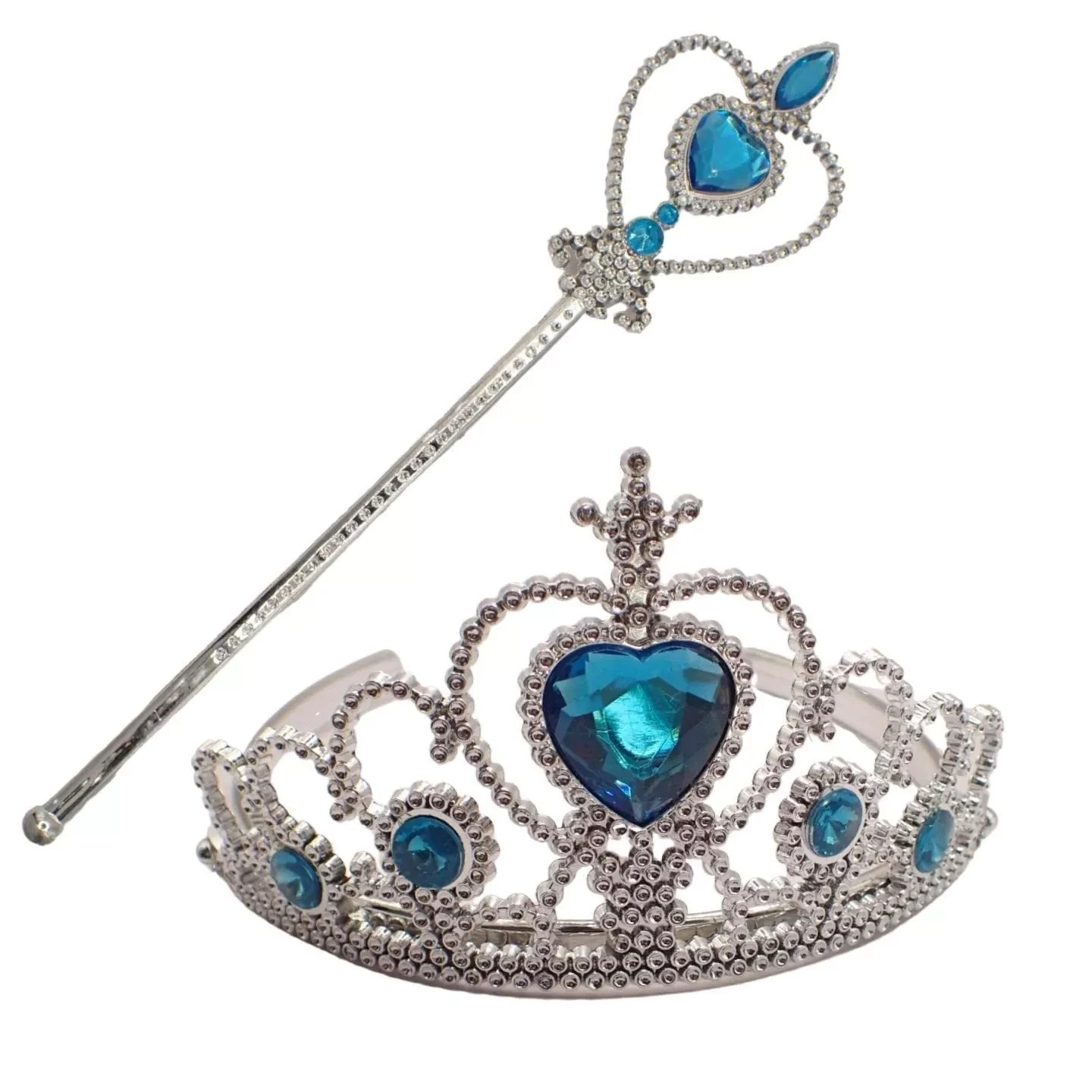 Elsa Princess Tiara Crown and Fairy Wand set PINK OR BLUE QUICK UK DELIVERY