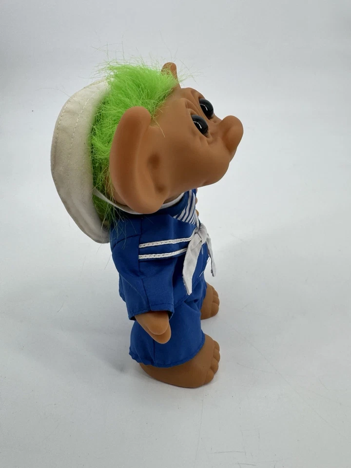 NUEVO CON ETIQUETAS De colección Uneeda WISHNIK Buena Suerte Pelo Verde 8" MUÑECA SAILOR TROLL Foto 4 de 4