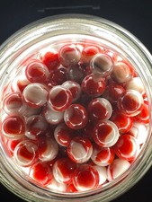 10x 5/8" Jabo Classics Marbles Lot Red and White Non-UV
