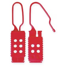 Master Lock 428 Lockout Hasp, Red, Nylon, 6 Max. No. Of Padlocks, 5/16 In Max.