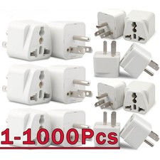 1-500 Pcs European EU To US American Adapter Plug Converter Euro Asia to USA Lot