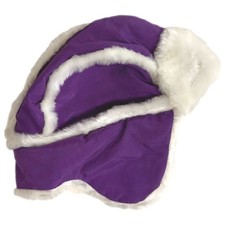 Girls Purple Nylon Trapper Hat Fleece  Plush Lined