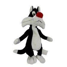 Vintage 1990s Warner Bros Sylvester the Cat Plush Looney Tunes 9" Stuffed Toy