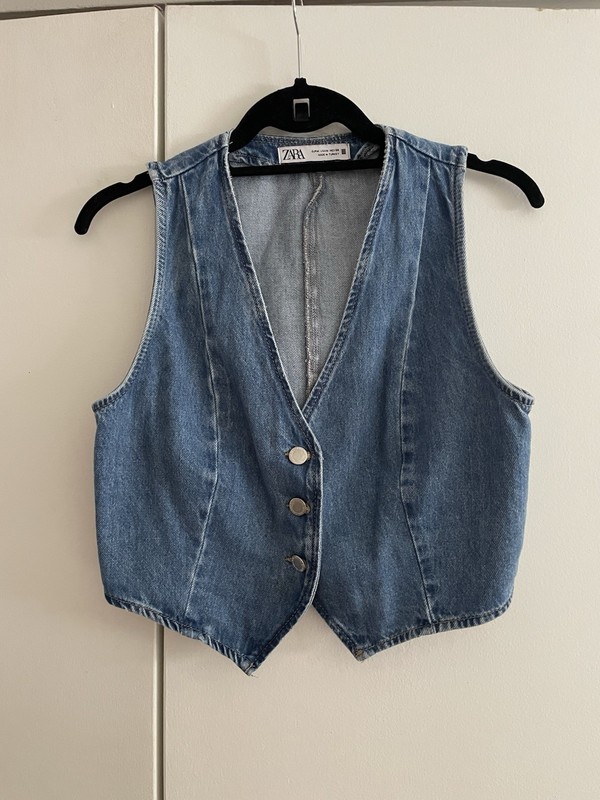 Zara Women’s Denim Vest Size Medium 100% Cotton