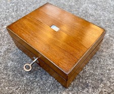 Antique Wooden Box with lock & key 